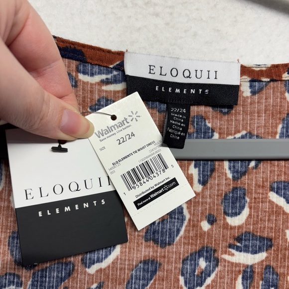 NWT Eloquii Elements Leopard Big Cat Stretchy Dress 22/24 Brown Long Sleeveve - Picture 4 of 8